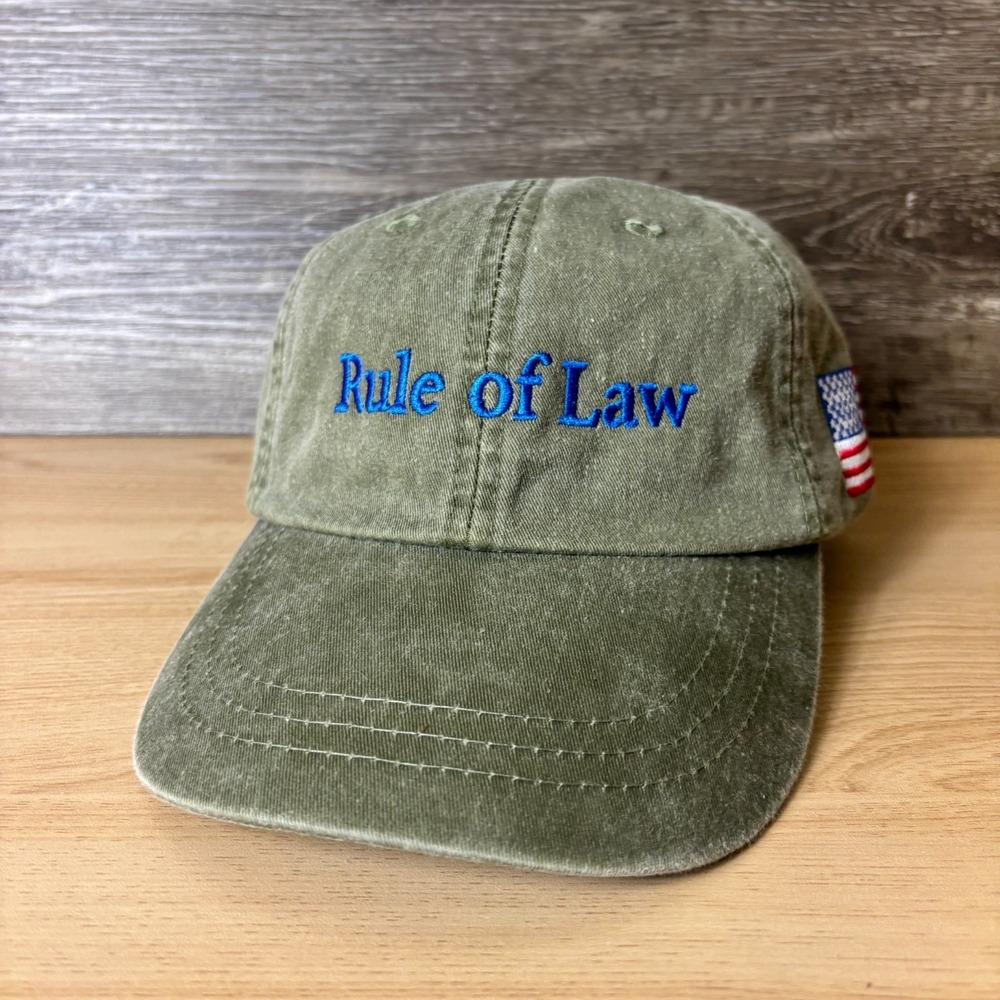 Rule Of Law Hat Strap Back Green Selendy‎ Gay Leather Strap Adjustable NWT